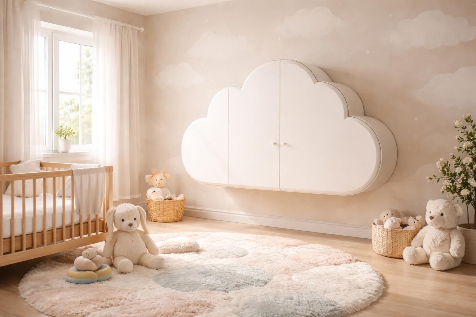 découvrez notre armoire nuage pour bébé, alliant design doux et praticité pour organiser parfaitement la chambre de votre enfant.